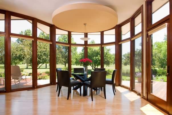 sunroom with wall of windows