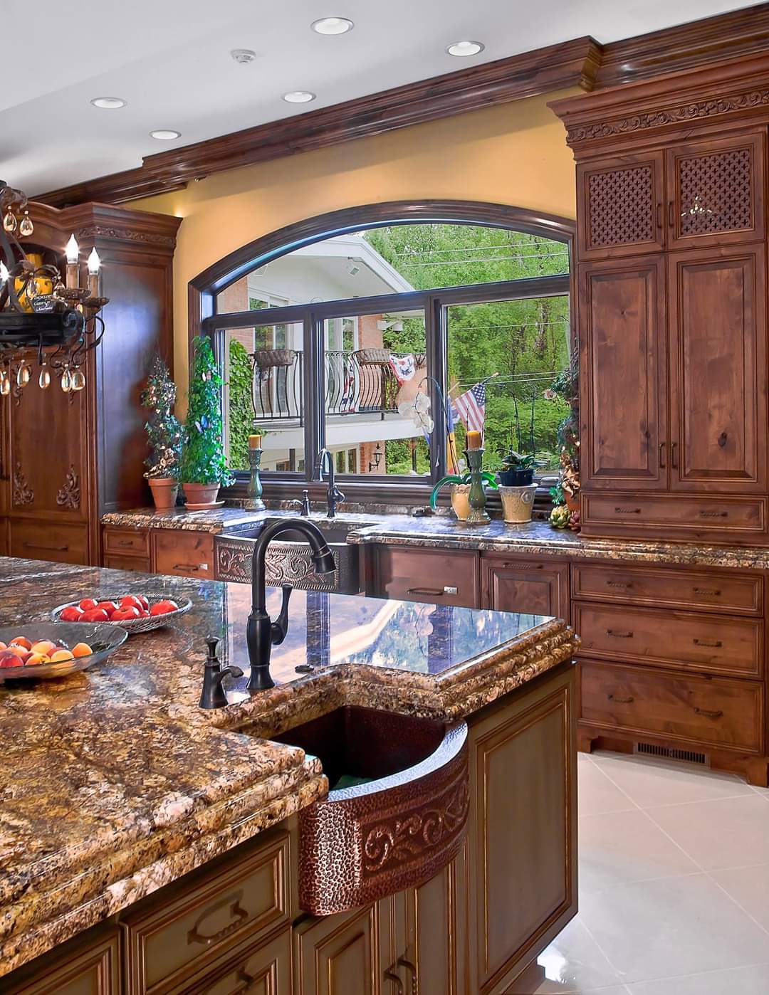 Kitchen remodel with dark wood and large window